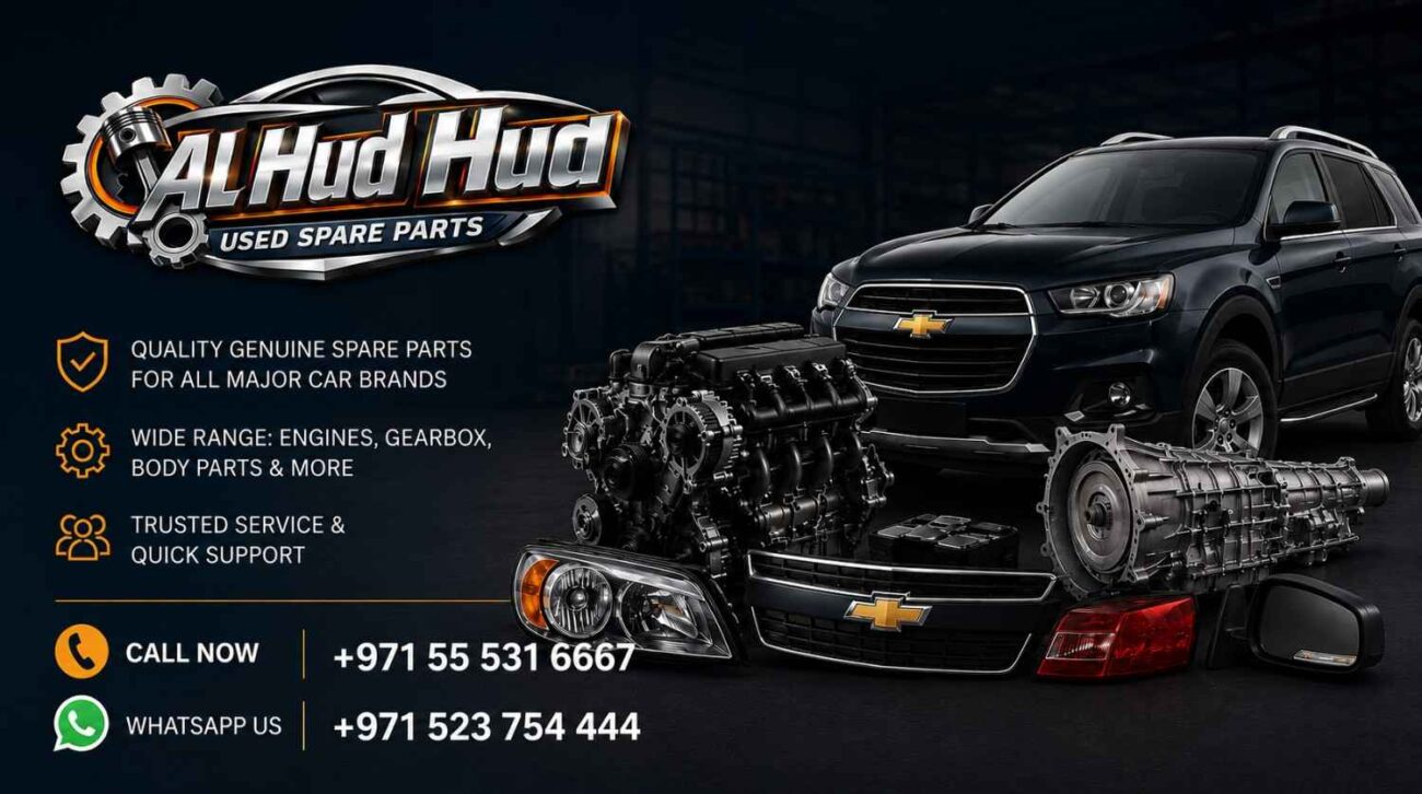 used auto spare parts shop in Sharjah with car parts shelves