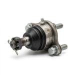 Close-up view of car suspension ball joint for vehicle steering and wheel movement support