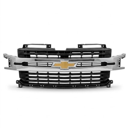 Close-up view of Chevrolet car grille used spare part for replacement and front styling in Sharjah UAE