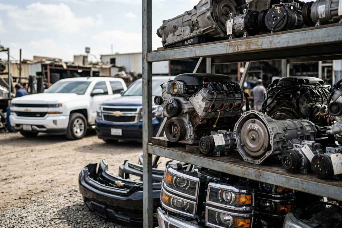 Used Chevrolet spare parts available in Sajja Sharjah including engines and body parts