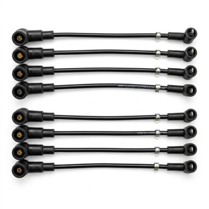 Durable spark plug wires set for automotive engine ignition system with heat resistant insulation