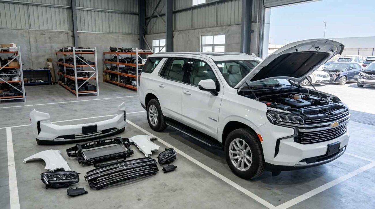 Affordable used auto spare parts in Sharjah for Chevrolet Traverse, GMC, Cadillac, and Ford vehicles.