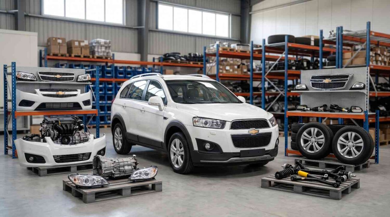 Chevrolet spare parts warehouse in Dubai with used engines and auto components
