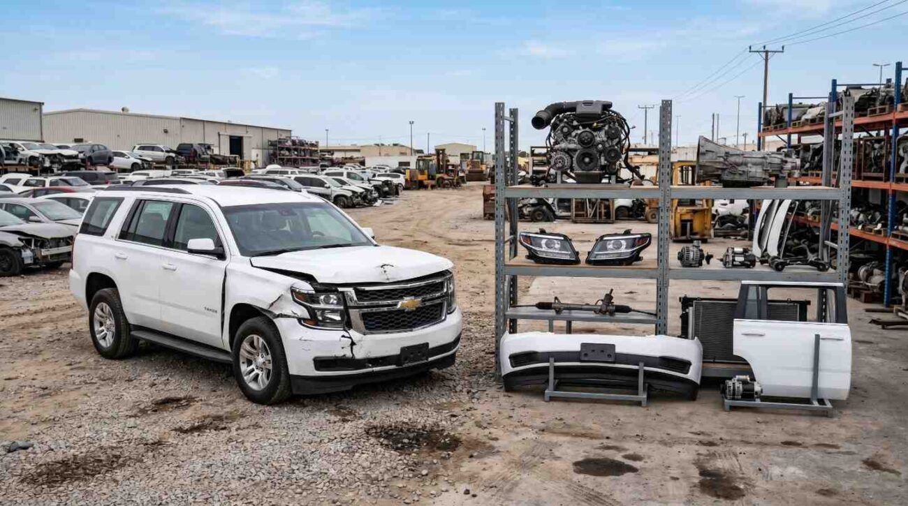 Large used auto parts warehouse in Dubai UAE