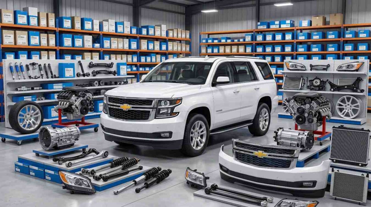 Premium spare parts for American vehicles in Dubai including Ford, GMC, Cadillac, and Chevrolet