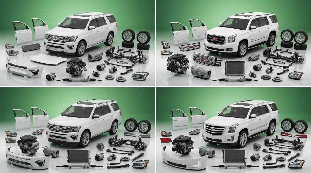 Affordable second hand car parts in Sharjah for Chevrolet, GMC, Cadillac, and Ford vehicles.