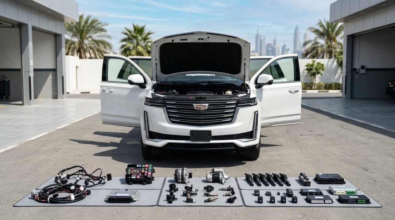 Used Cadillac body parts, headlights, and bumpers in Sharjah