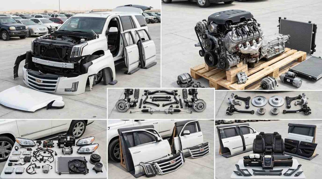 Used Cadillac engine and transmission parts available in Sharjah for different Cadillac models.
