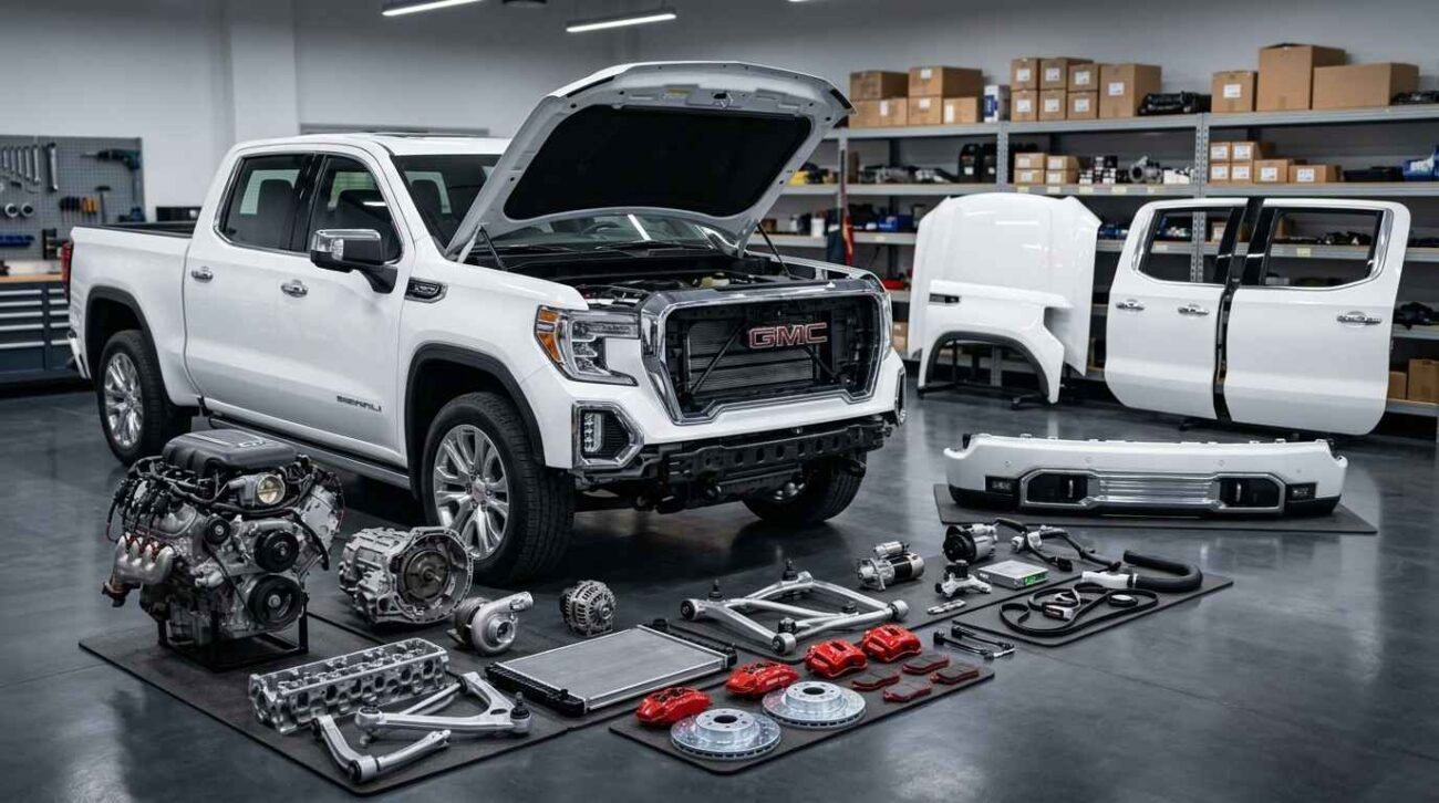 OEM GMC parts for Terrain, Yukon, Sierra, Acadia, and other GMC models in Abu Dhabi.