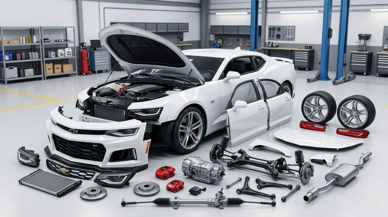 Used OEM Chevrolet engine and transmission parts for Tahoe, Camaro, Silverado, Malibu, Captiva, and Traverse in Abu Dhabi.