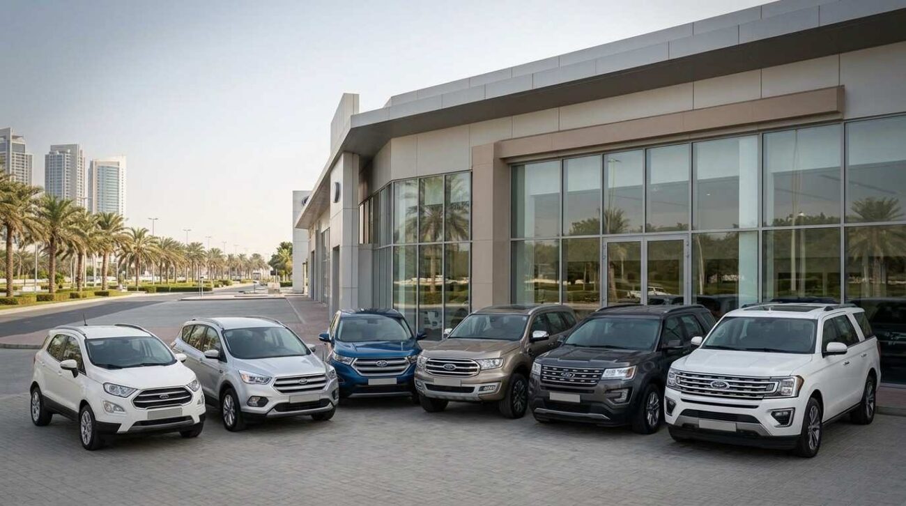 Genuine Ford body parts Dubai including bumper, hood, fender, grille, and doors